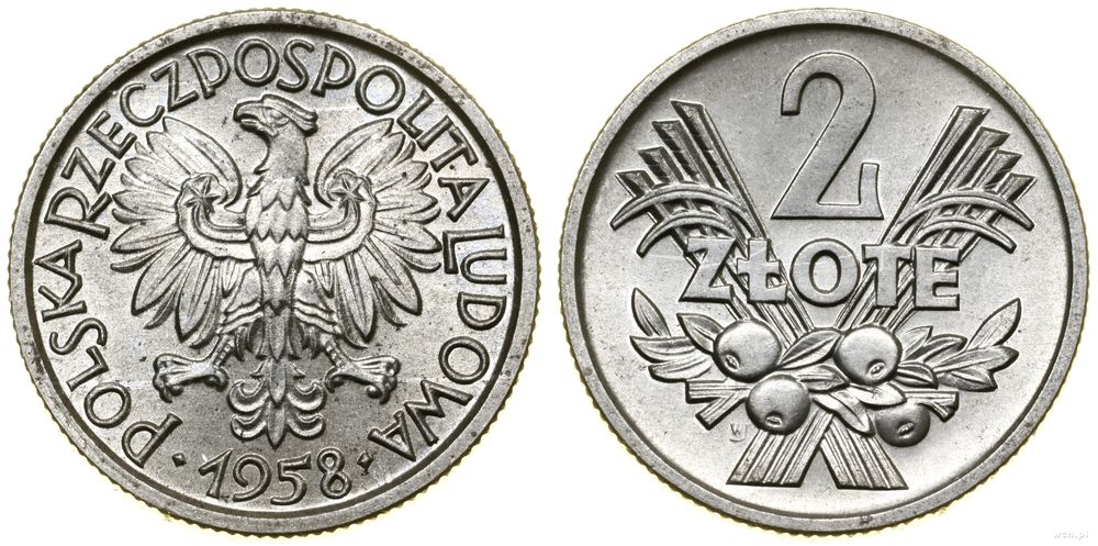 Polska, 2 złote, 1958