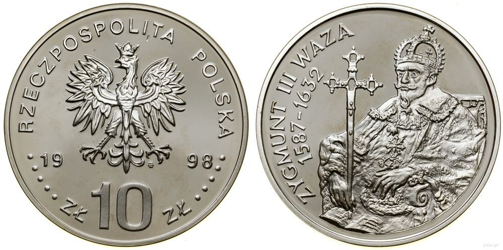 Polska, 10 złotych, 1998