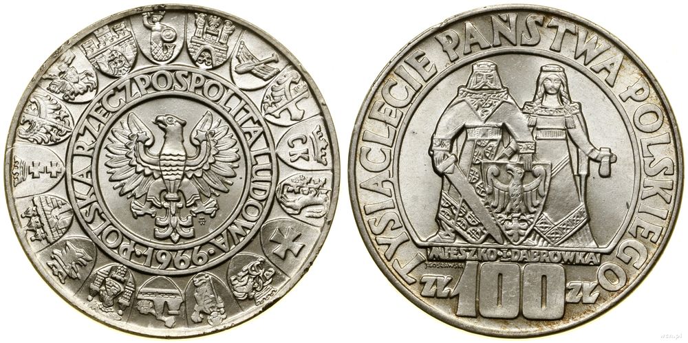 Polska, 100 złotych, 1966