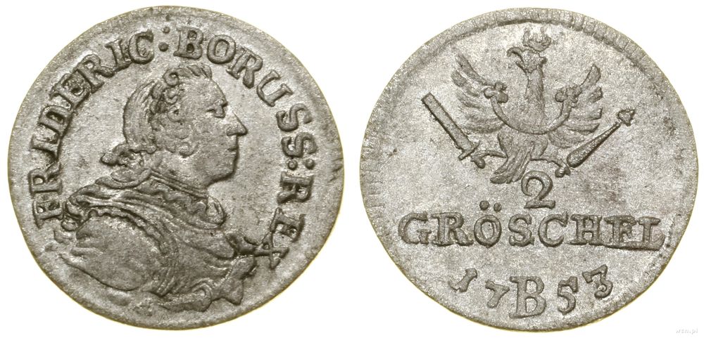 Śląsk, 2 gröschele, 1753 B
