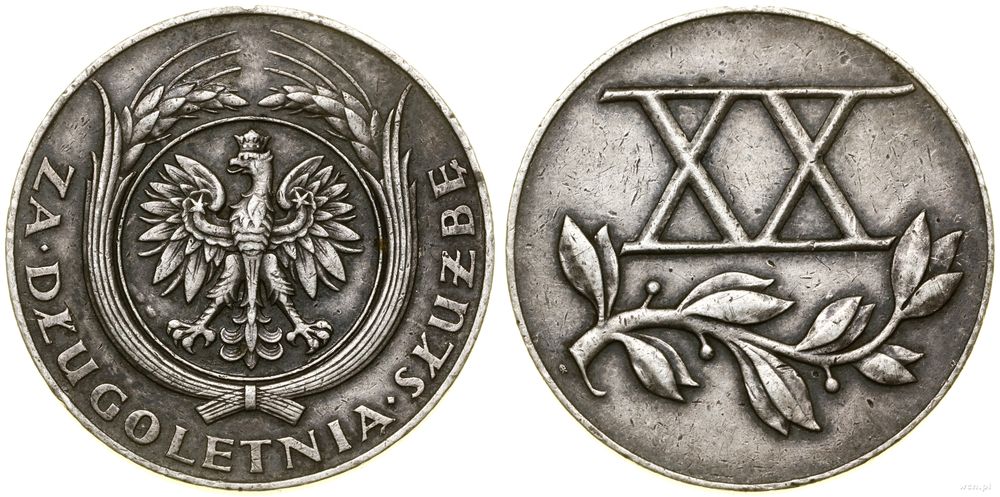 Polska, Srebrny Medal za Długoletnią Służbę (XX lat), od 1938