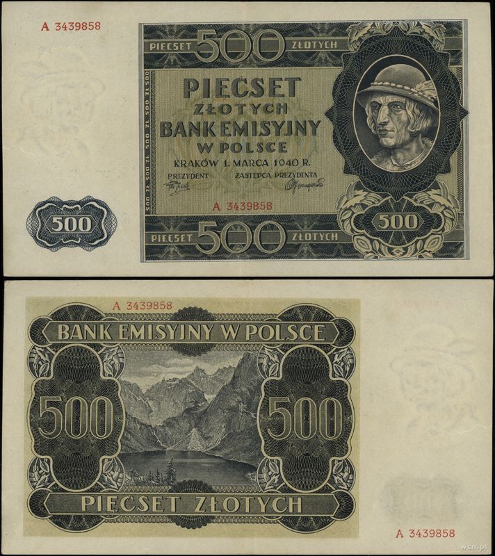 Polska, 500 złotych, 1.03.1940