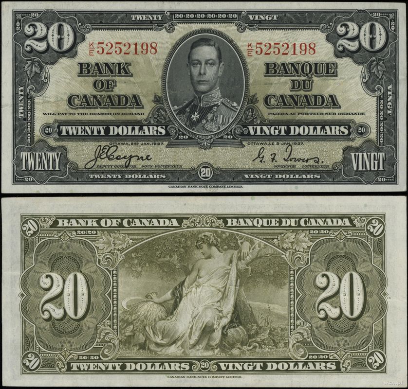 Kanada, 20 dolarów, 2.01.1937
