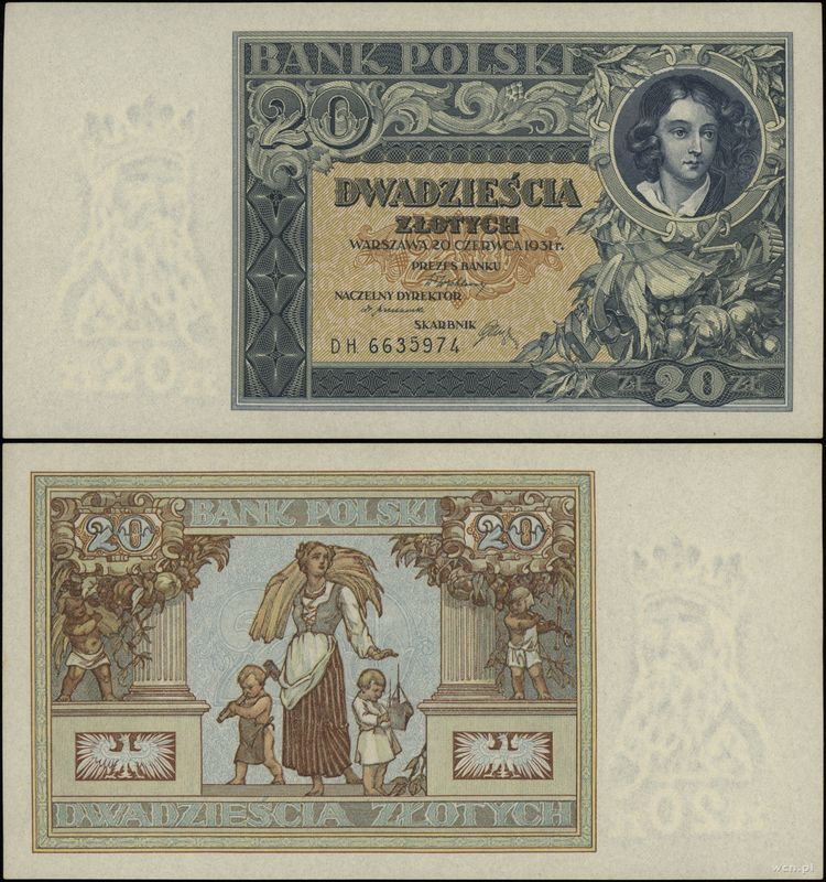 Polska, 20 złotych, 20.06.1931