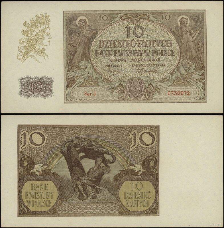 Polska, 10 złotych, 1.03.1940
