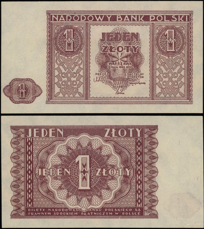 Polska, 1 złoty, 15.05.1946