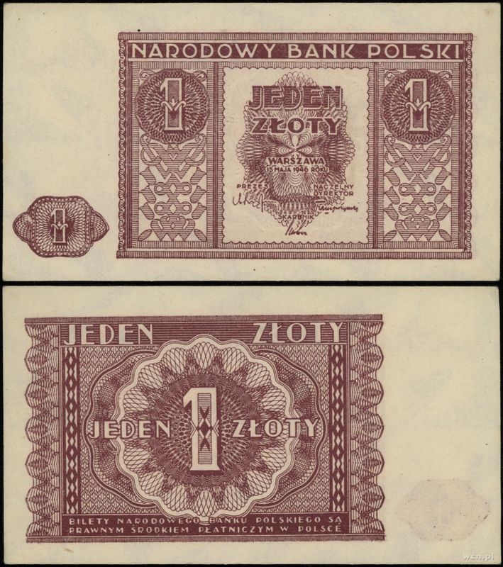 Polska, 1 złoty, 15.05.1946
