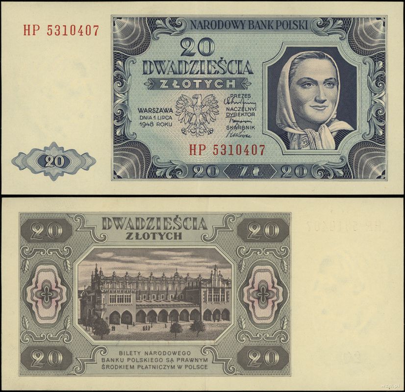 Polska, 20 złotych, 1.07.1948