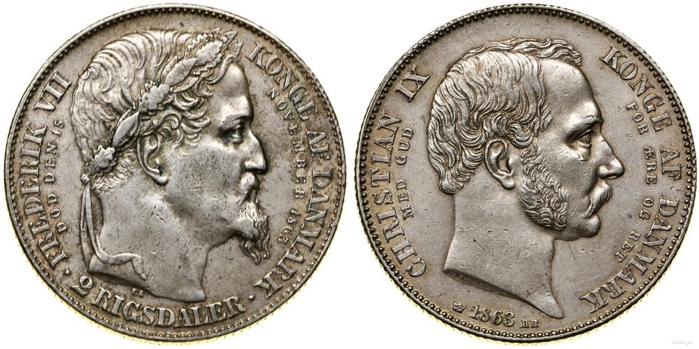 Dania, 2 rigsdalery, 1863