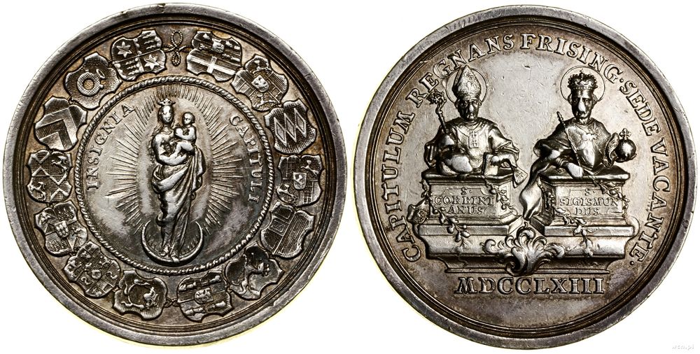 Niemcy, medal Sede Vacante wybity po śmierci biskupa Teodora von Bayern'a, 1763