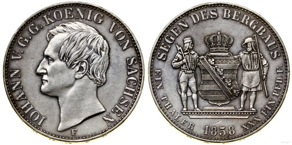Niemcy, talar górniczy (Ausbeute Taler), 1858 F