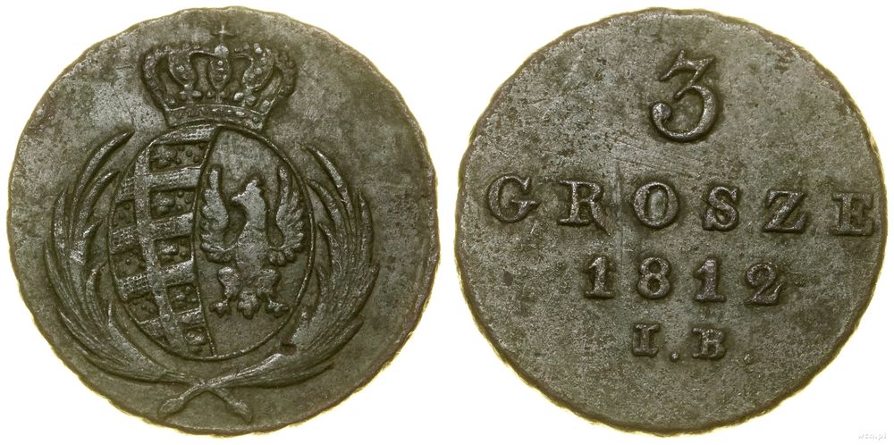 Polska, 3 grosze (trojak), 1812 IB
