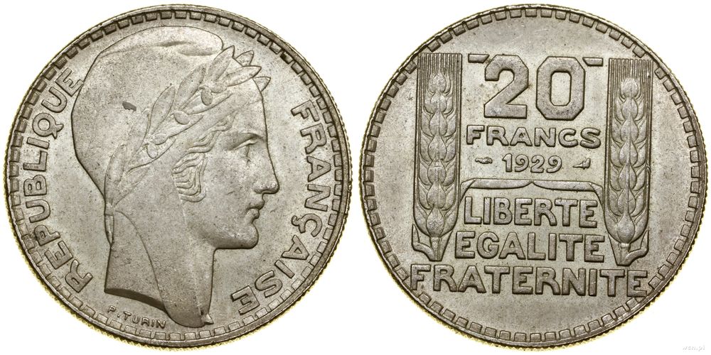 Francja, 20 franków, 1929