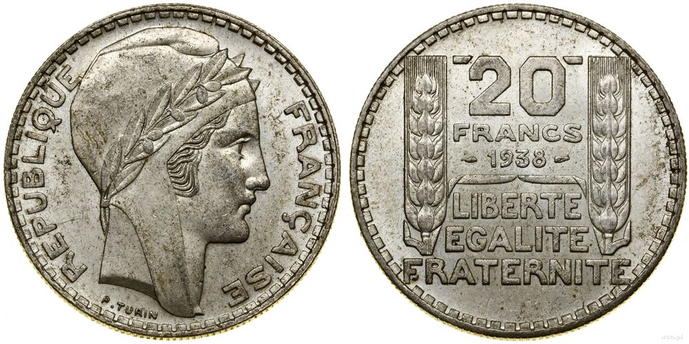 Francja, 20 franków, 1938