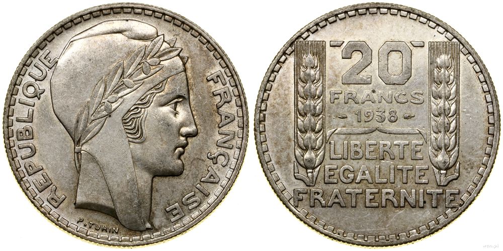 Francja, 20 franków, 1938