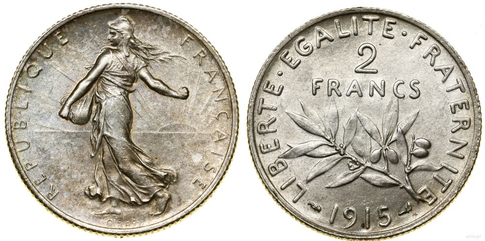 Francja, 2 franki, 1915