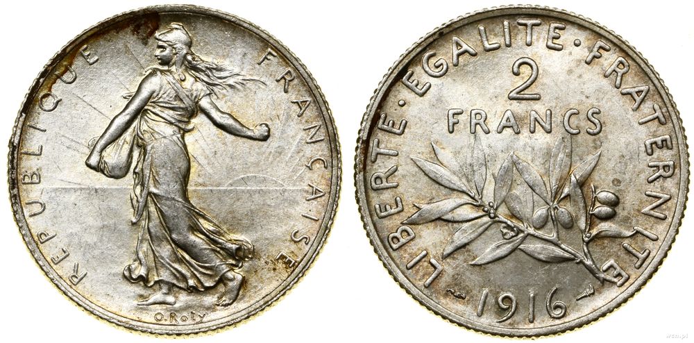 Francja, 2 franki, 1916