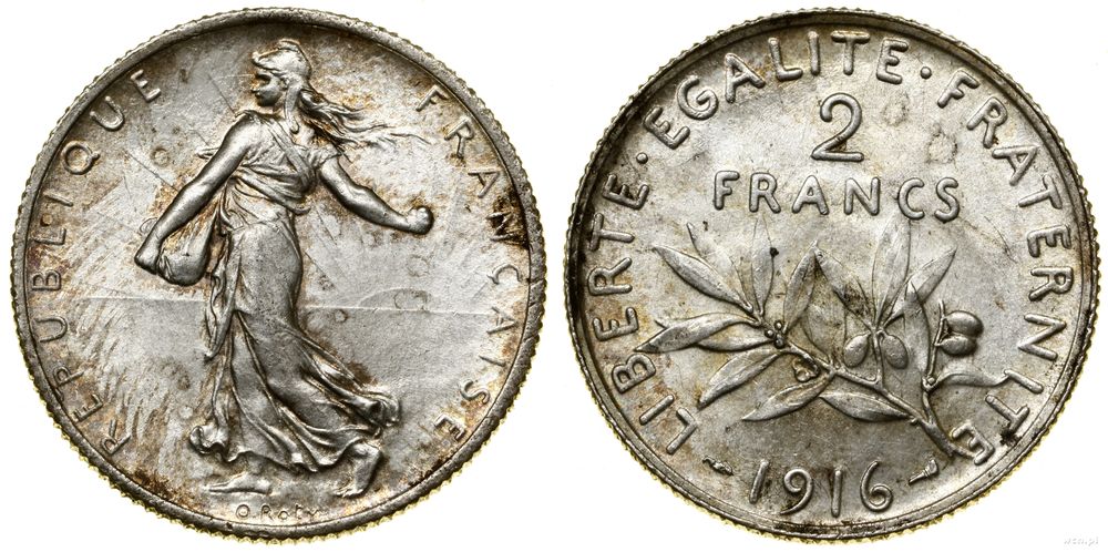 Francja, 2 franki, 1916