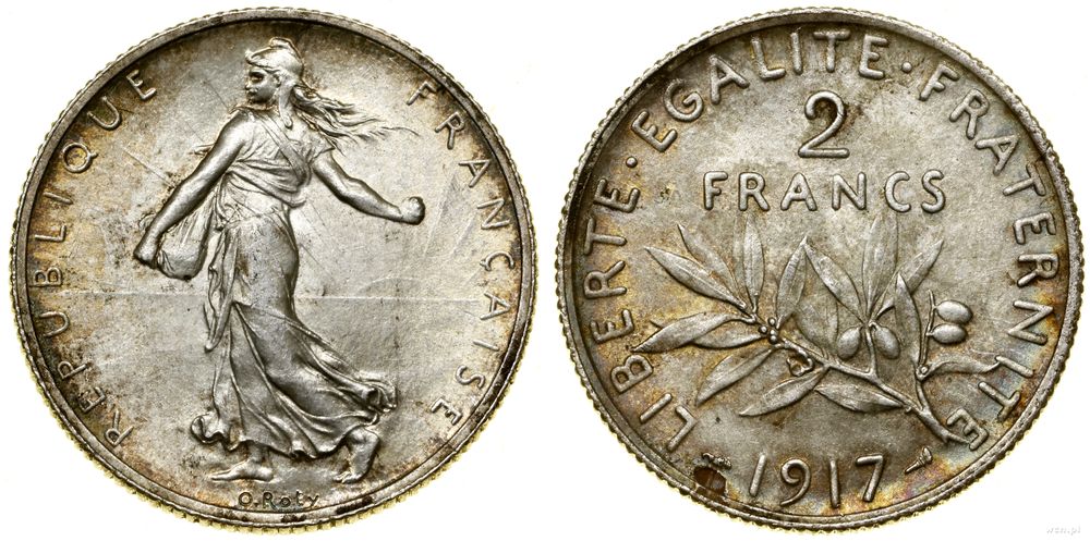 Francja, 2 franki, 1917