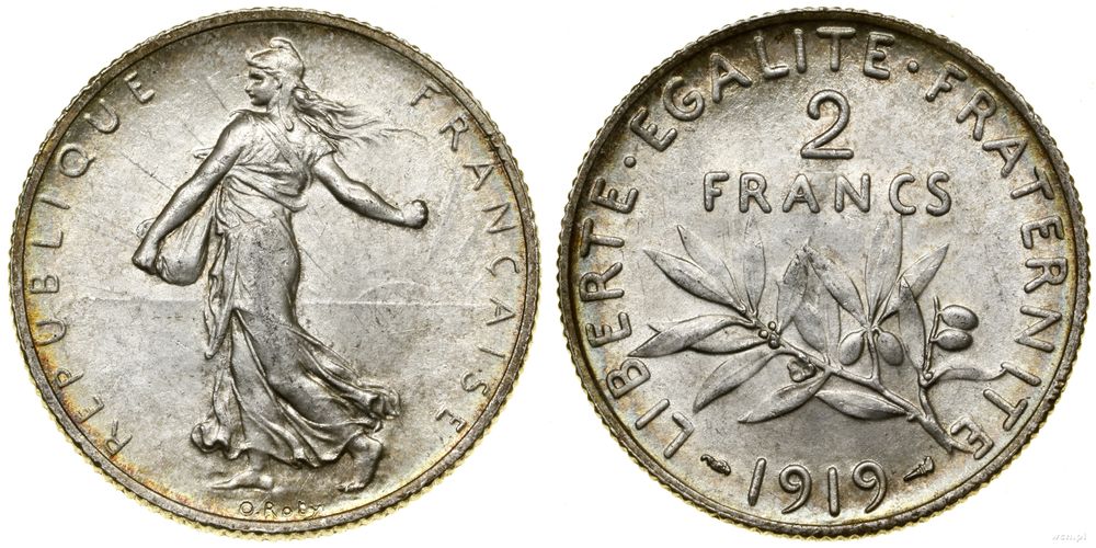 Francja, 2 franki, 1919