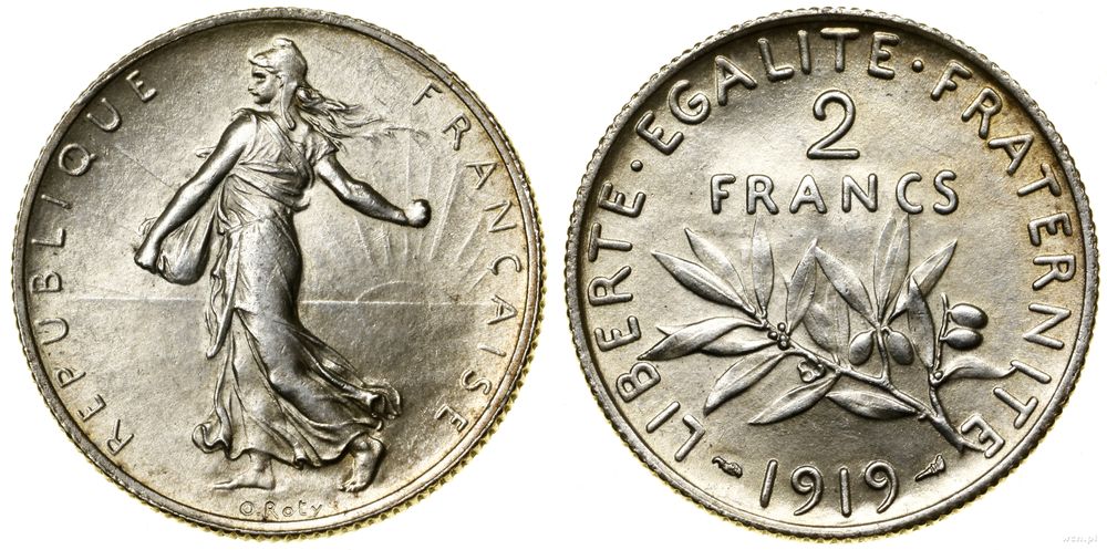 Francja, 2 franki, 1919