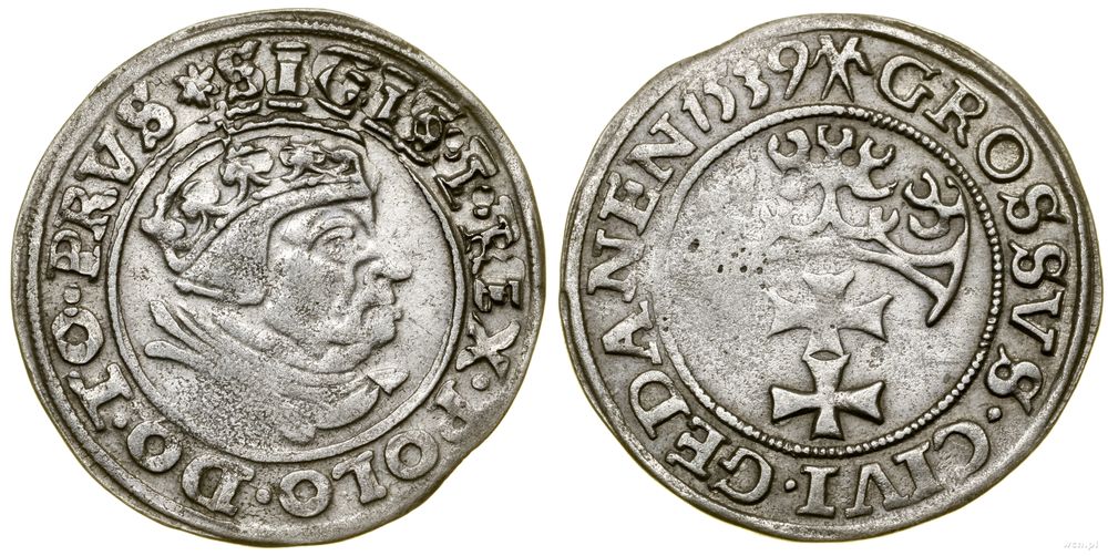 Polska, grosz, 1539