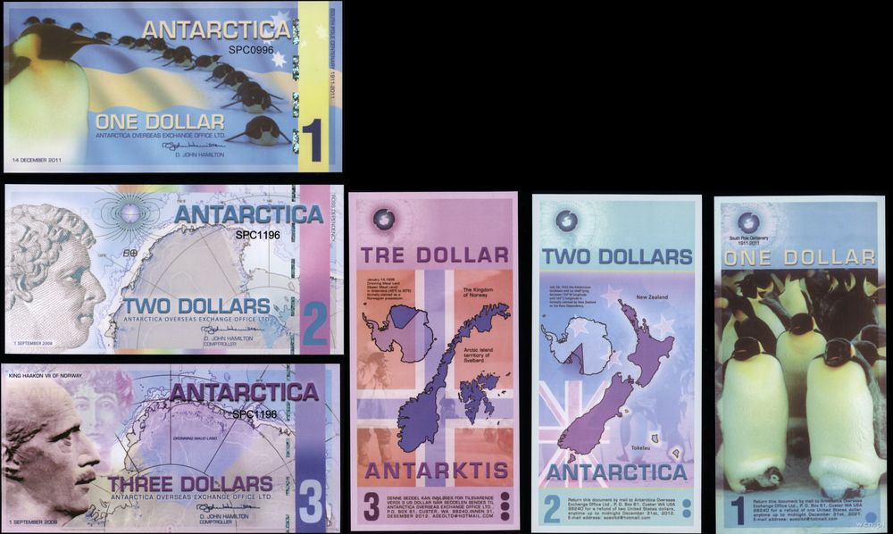 Antarktyda, zestaw 6 banknotów, 2008–2011