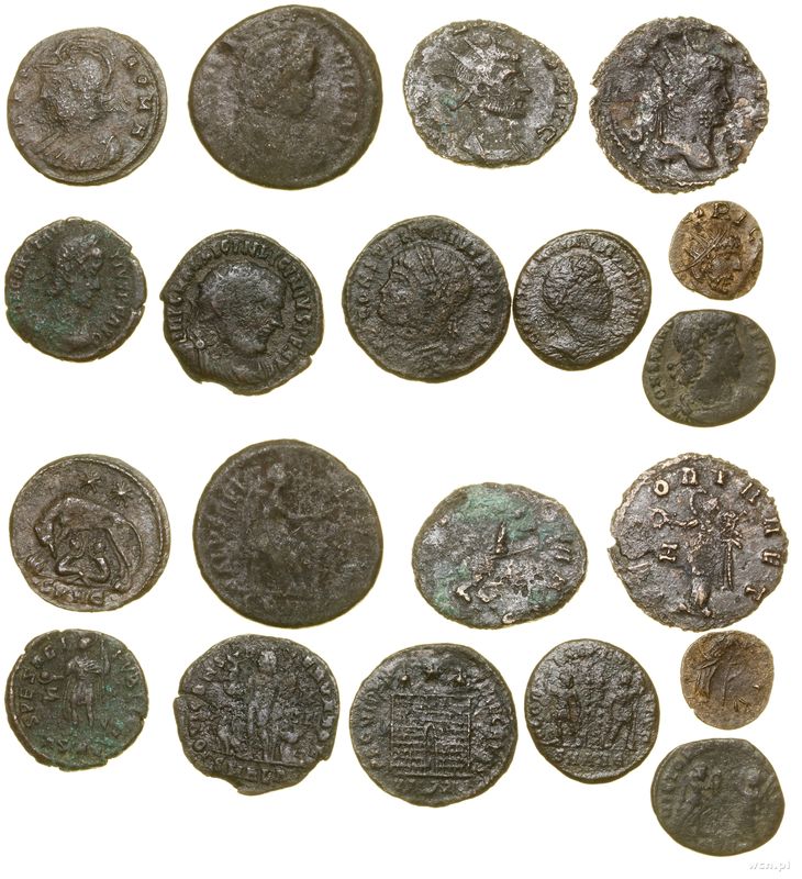 Cesarstwo Rzymskie, zestaw 10 monet, (III–IV w.)