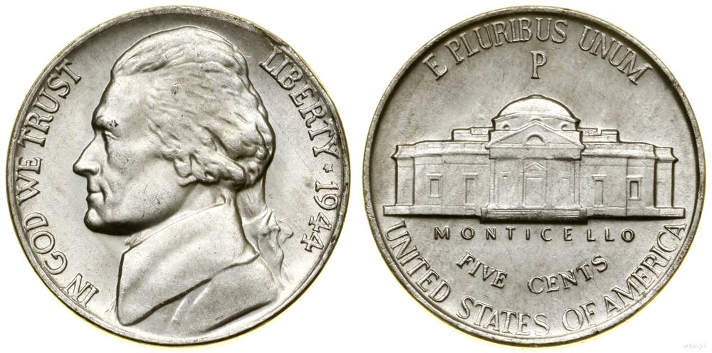 Stany Zjednoczone Ameryki (USA), 5 centów, 1944 P