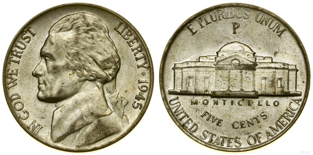 Stany Zjednoczone Ameryki (USA), 5 centów, 1945 P