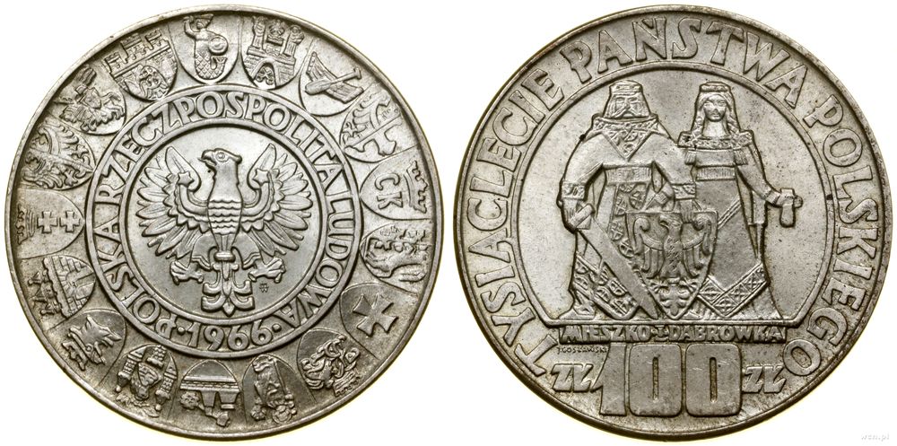 Polska, 100 złotych, 1966