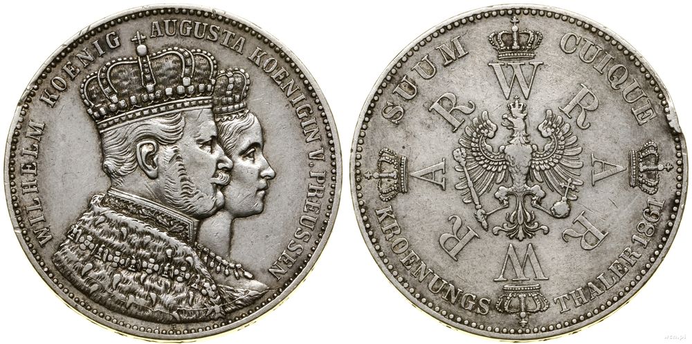 Niemcy, talar koronacyjny (Vereinstaler), 1861 A