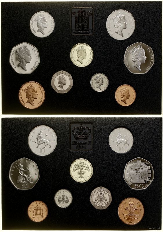 Wielka Brytania, zestaw monet z roku, 1992