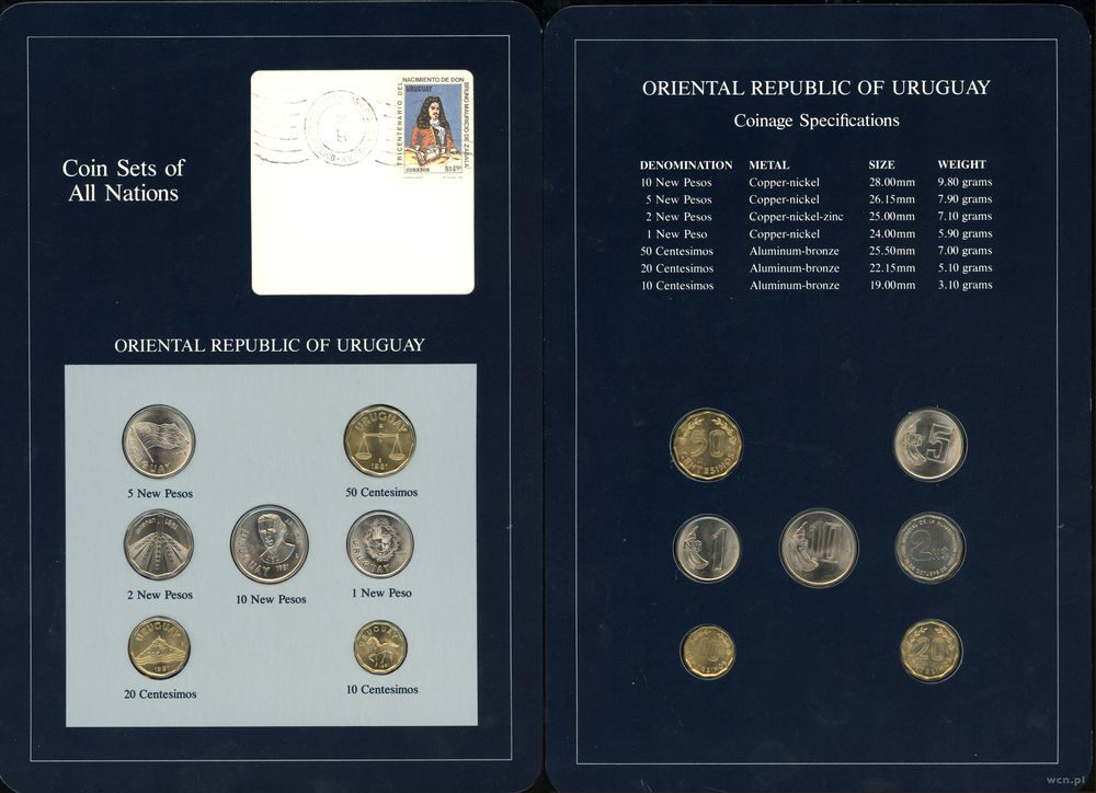 Urugwaj, zestaw 7 monet, 1980–1981