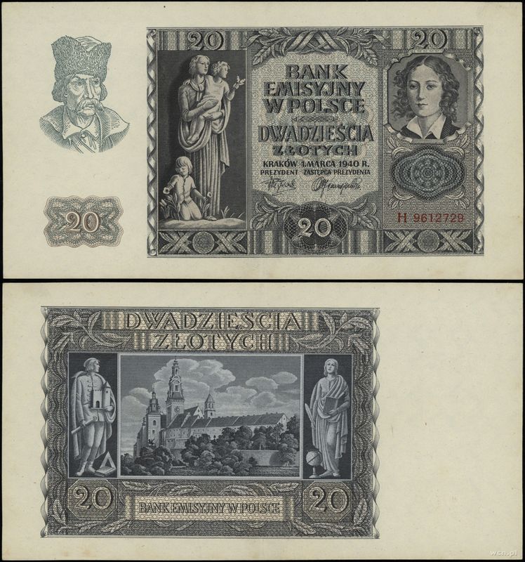 Polska, 20 złotych, 1.03.1940
