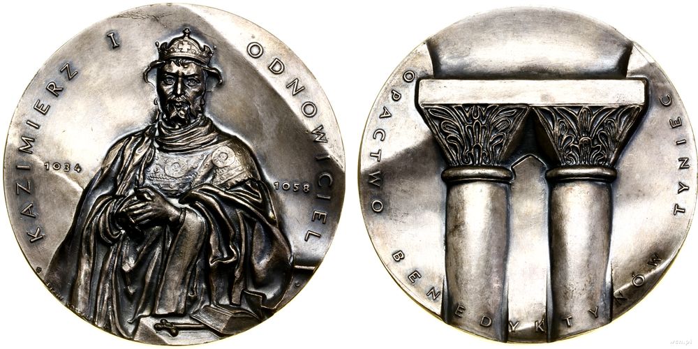 Polska, medal z serii królewskiej koszalińskiego oddziału PTAiN – Kazimierz I Odnowiciel, 1987