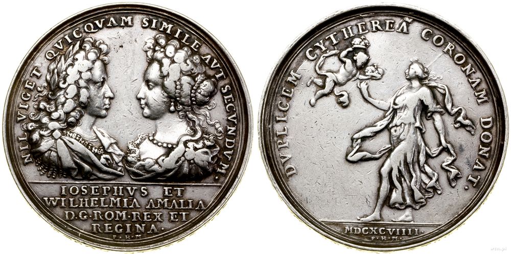Austria, medal upamiętniający małżeństwo z Wilhelmą Amalią z Brunszwiku, 1699