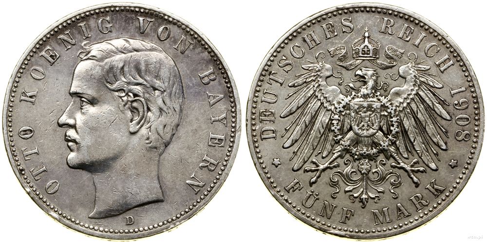 Niemcy, 5 marek, 1908 D