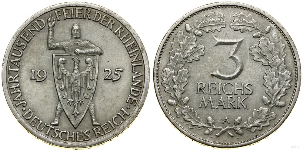 Niemcy, 3 marki, 1925 A