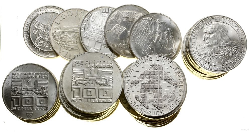 Austria, zestaw 50 x 100 szylingów