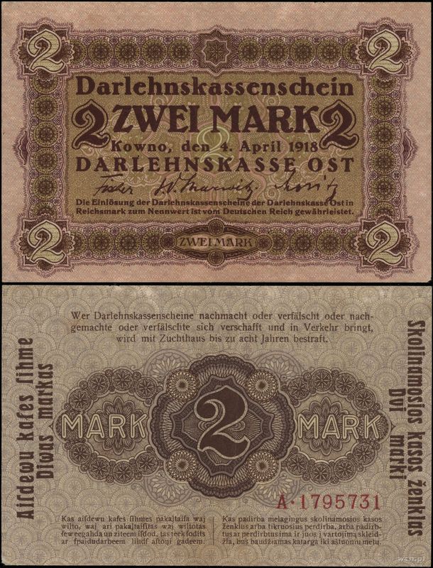 Polska, 2 marki, 4.04.1918