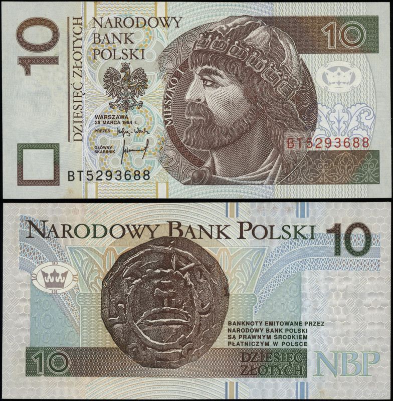 Polska, 10 złotych, 25.03.1994