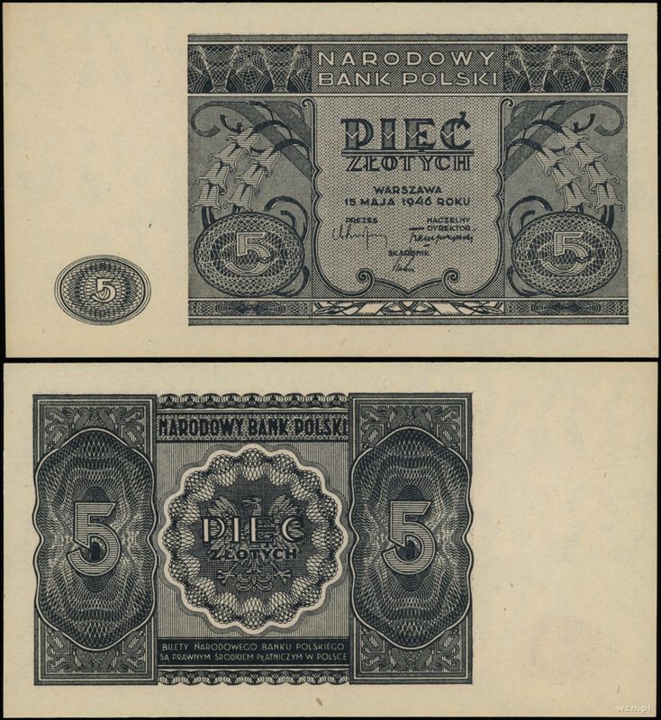 Polska, 5 złotych, 15.05.1946