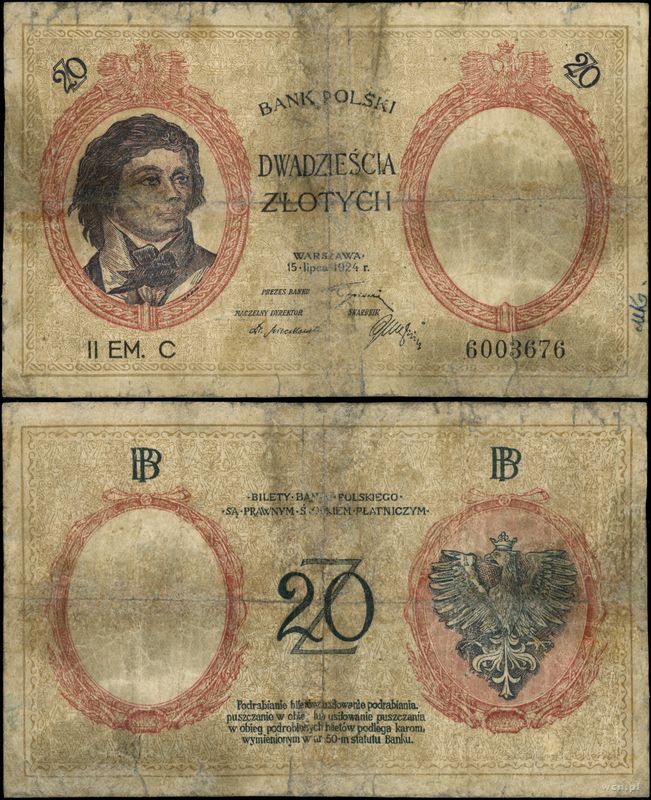Polska, 20 złotych, 15.07.1924