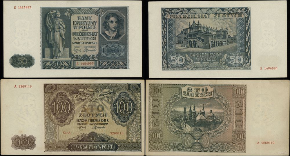 Polska, zestaw: 50 i 100 złotych, 1.08.1941