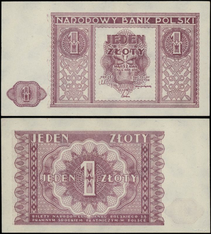 Polska, 1 złoty, 15.05.1946