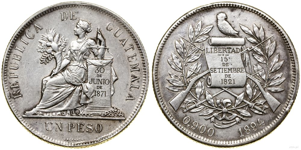Gwatemala, 1 peso, 1894