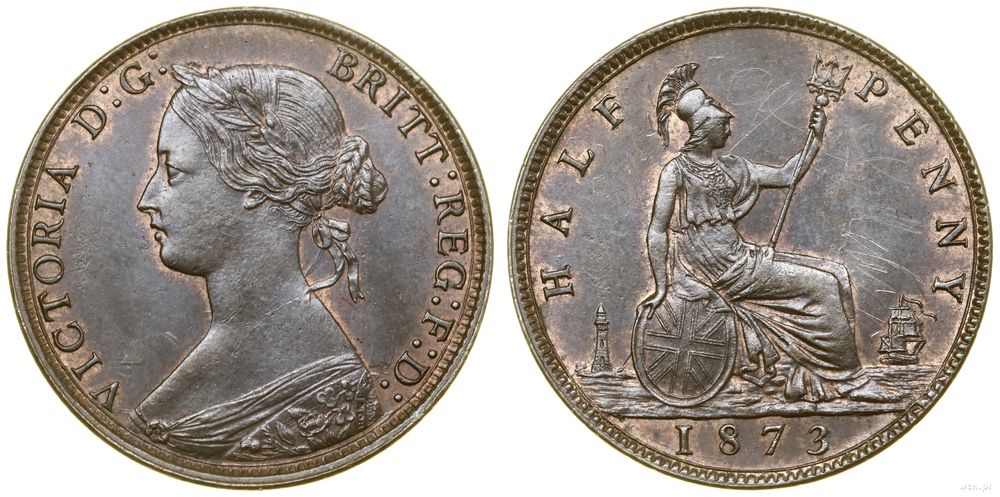 Wielka Brytania, 1/2 pensa, 1873