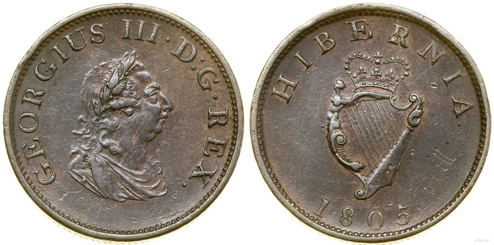 Irlandia, 1/2 pensa, 1805