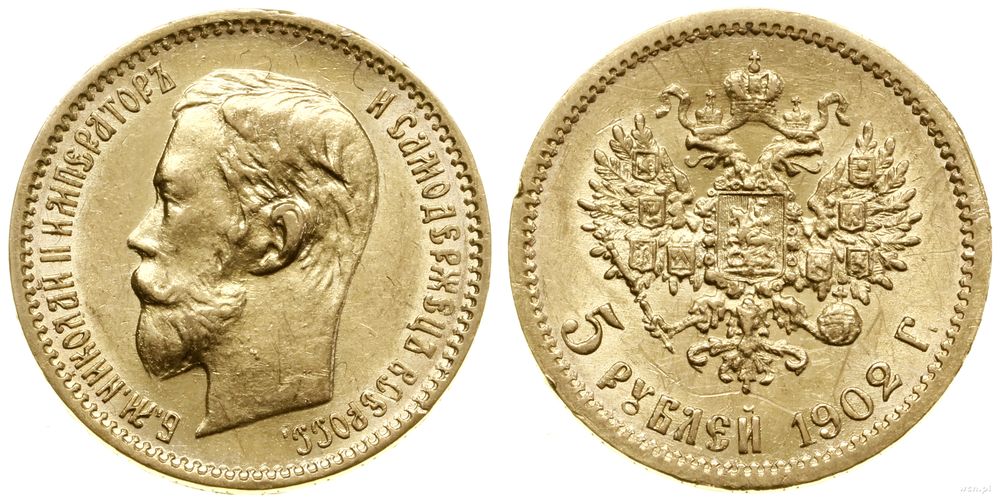 Rosja, 5 rubli, 1902 AP
